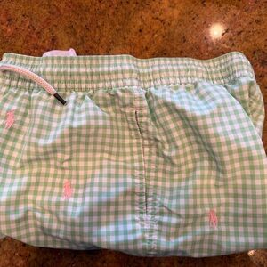 Polo by Ralph Lauren Green Gingham Boys Bathingsuit size 10/2